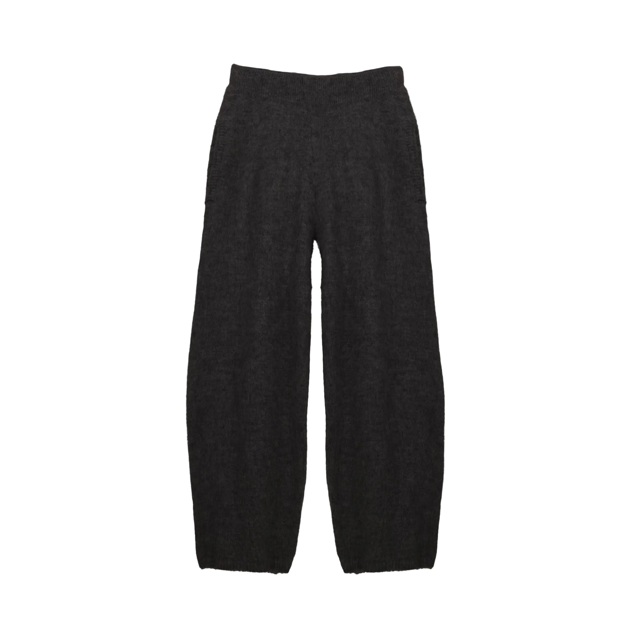 Front view of Destructive Mohair Black Sweatpants